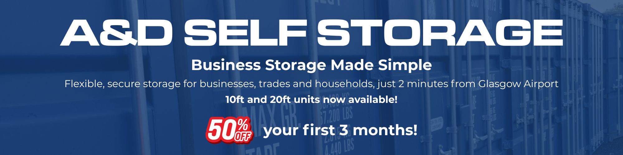 A&D Self Storage Linwood Paisley Glasgow Business Personal